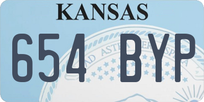 KS license plate 654BYP