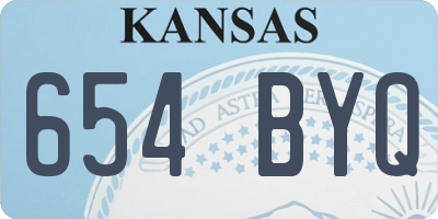 KS license plate 654BYQ
