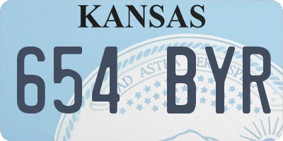 KS license plate 654BYR