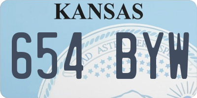 KS license plate 654BYW