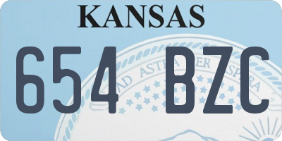 KS license plate 654BZC