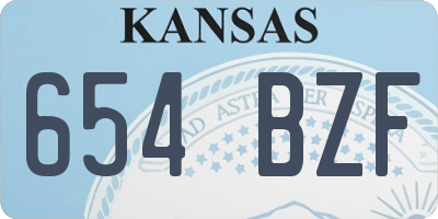 KS license plate 654BZF