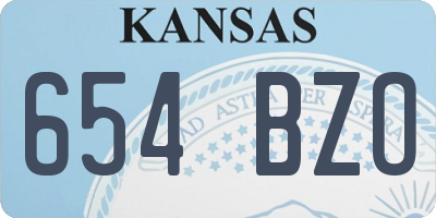 KS license plate 654BZO