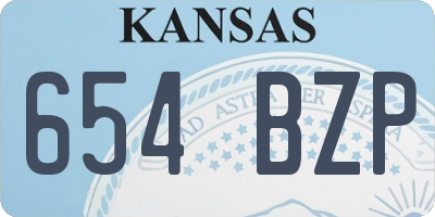 KS license plate 654BZP