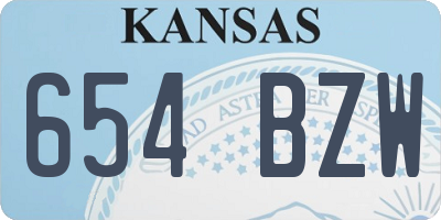 KS license plate 654BZW