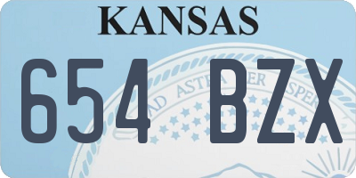 KS license plate 654BZX