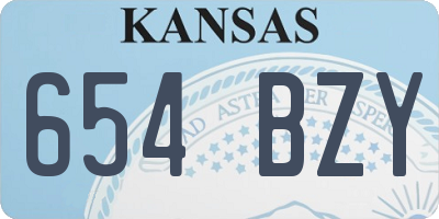 KS license plate 654BZY