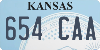 KS license plate 654CAA