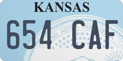 KS license plate 654CAF