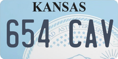 KS license plate 654CAV