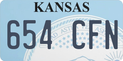 KS license plate 654CFN