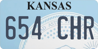 KS license plate 654CHR