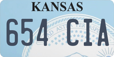 KS license plate 654CIA