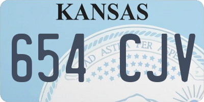 KS license plate 654CJV