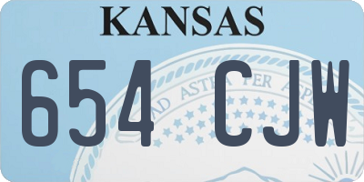 KS license plate 654CJW