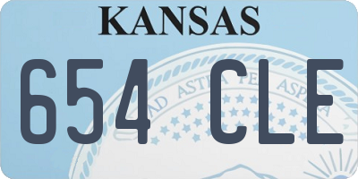 KS license plate 654CLE