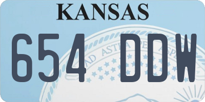 KS license plate 654DDW