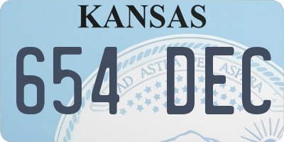 KS license plate 654DEC