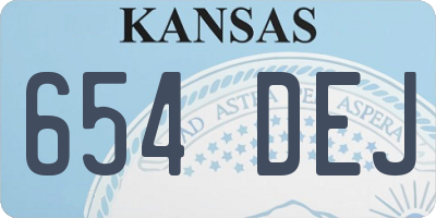 KS license plate 654DEJ