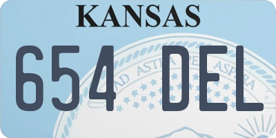 KS license plate 654DEL