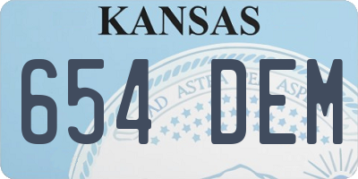 KS license plate 654DEM