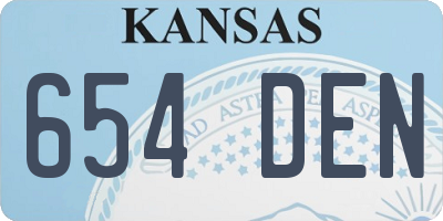 KS license plate 654DEN