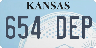 KS license plate 654DEP