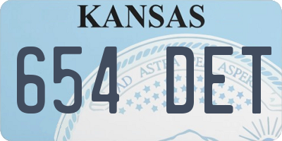 KS license plate 654DET