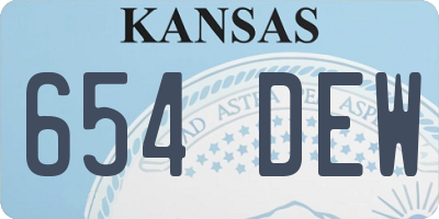 KS license plate 654DEW