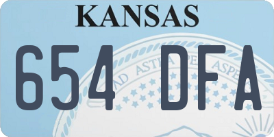 KS license plate 654DFA