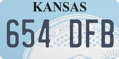 KS license plate 654DFB