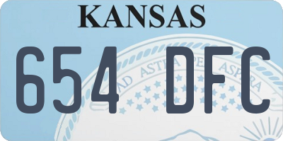 KS license plate 654DFC