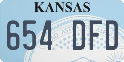 KS license plate 654DFD