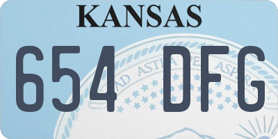 KS license plate 654DFG
