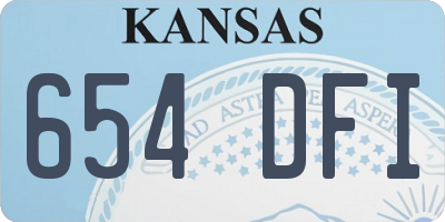 KS license plate 654DFI