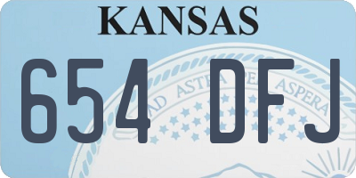 KS license plate 654DFJ