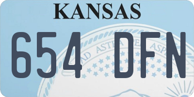KS license plate 654DFN