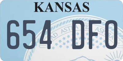 KS license plate 654DFO