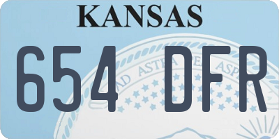 KS license plate 654DFR