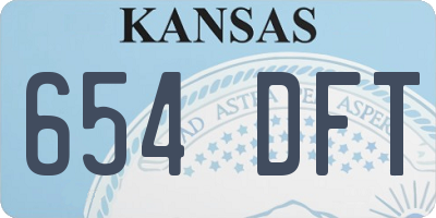 KS license plate 654DFT