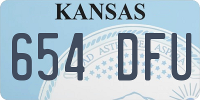 KS license plate 654DFU