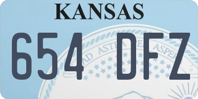 KS license plate 654DFZ