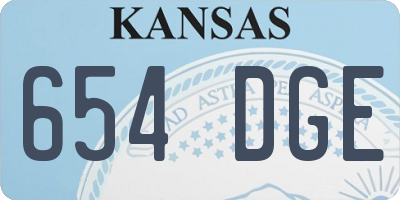 KS license plate 654DGE