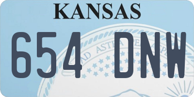 KS license plate 654DNW