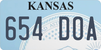 KS license plate 654DOA