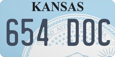 KS license plate 654DOC