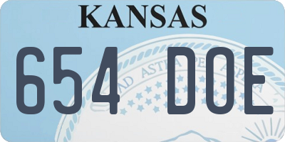 KS license plate 654DOE