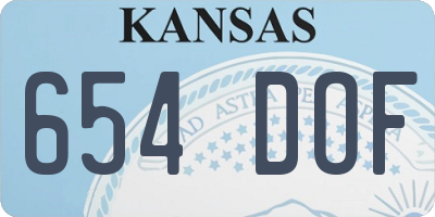 KS license plate 654DOF