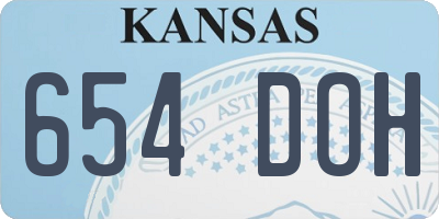 KS license plate 654DOH