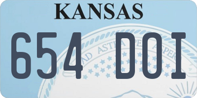 KS license plate 654DOI
